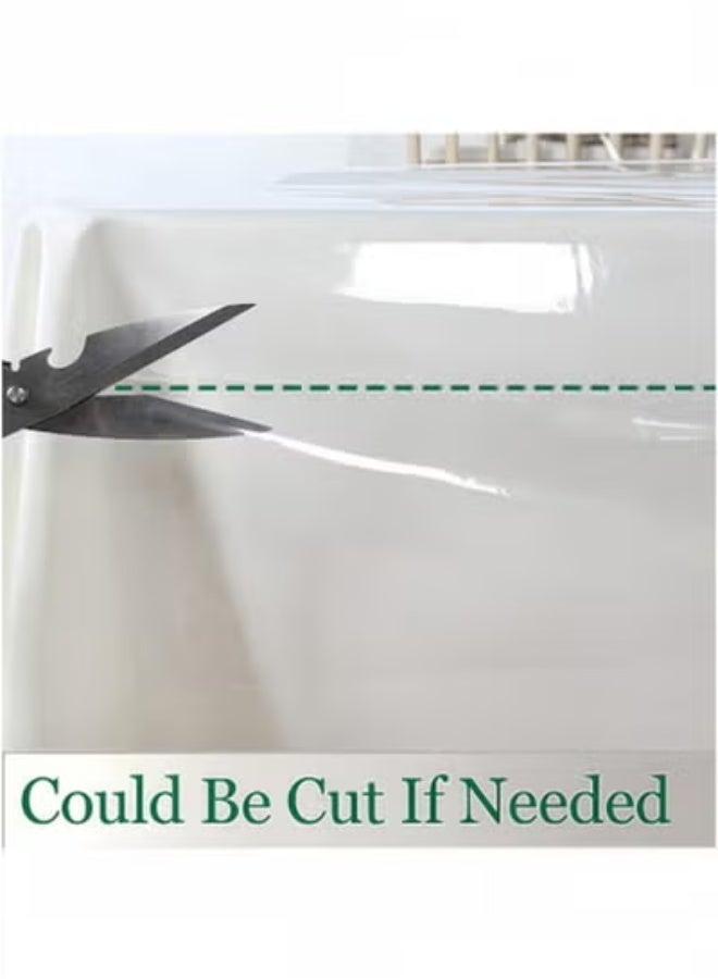 Peachjoy Tablecloth Transparent PVC, Clear Plastic Tablecloth Protector,  Waterproof and Oilproof, Stain-resistant Vinyl Table Cover for Indoor and Outdoor Dining Tables, 140x300cm - Image 5